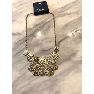 Gold Colored Bib Necklace NWT Boho